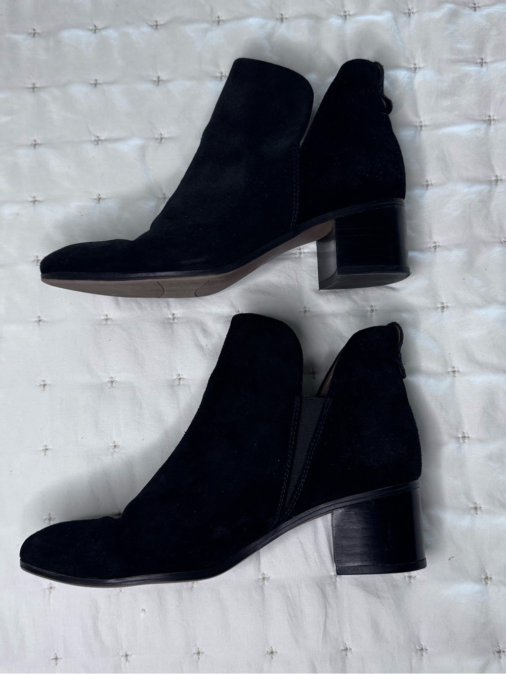 Franco Sarto Reeve Black Suede Ankle Bootie Size 8